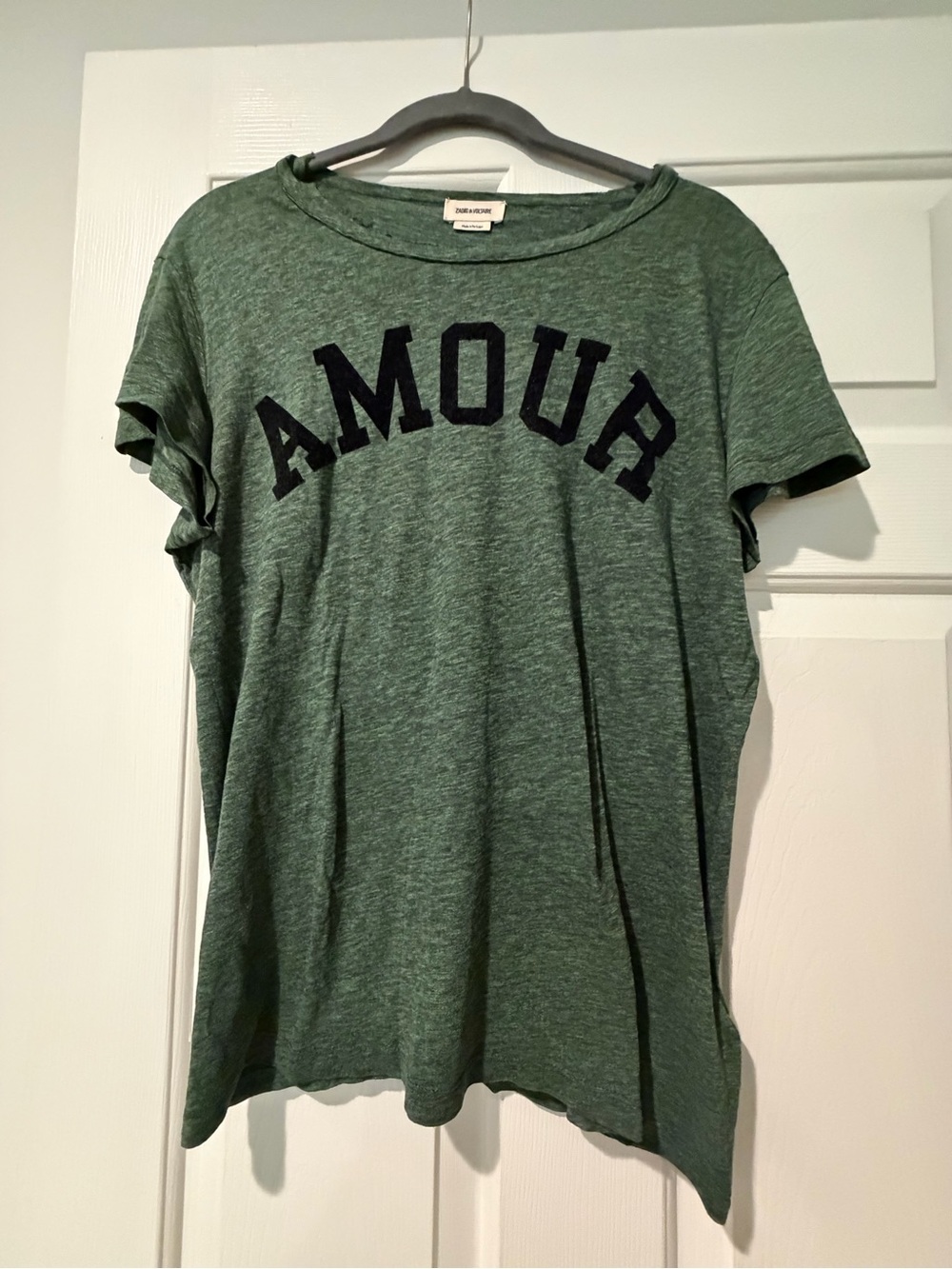 Zadig & Voltaire Green 'AMOUR' Short Sleeve Tee